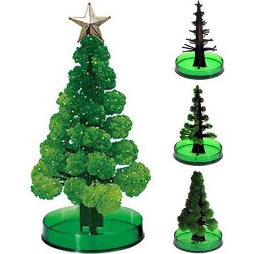 Paper Christmas Tree DIY Visual Magic Growing Paper Crystals Tree Magically Funny Christmas Trees Kids Novelty Toys For Children