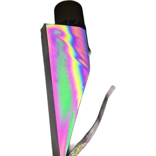 5CM*100CM Iridescence Reflective Fashion Fluorescent Magic Color Cloth Variable Color Brilliant Reflecting Light Fiber Fabric