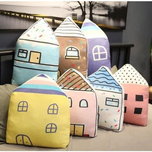 Baby Pillows Cute Small House Cotton Cartoon Pillows Newborn Toy Doll Cushion Childrens Room Decor Ornaments Photography Props