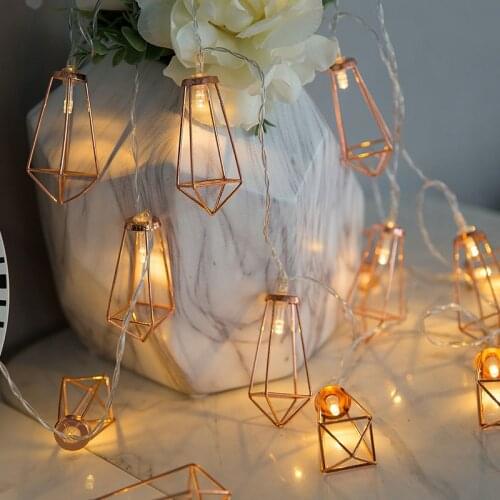 Home Decor Rose Gold Diamond Fairy Light String Water Drop Light for Room Christmas Wedding Decoration Holiday Garland Navidad