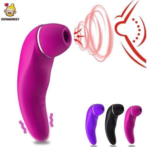 DopaMonkey Nipple Sucking Nipple Stimulator Powerful Vibrator Tongue Oral Sex Toys For Women Clitoris Stimulator Clit Vibrator