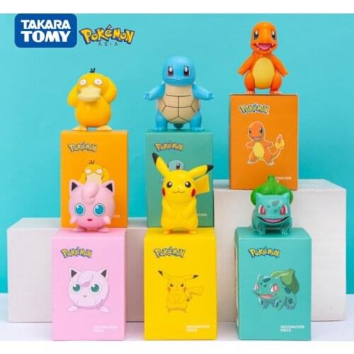 TAKARA TOMY Genuine Pokemon Figures 5-8cm Pet Collection Japan Animal Charmander Pikachu Model Dolls Toys Best Gift For Kid