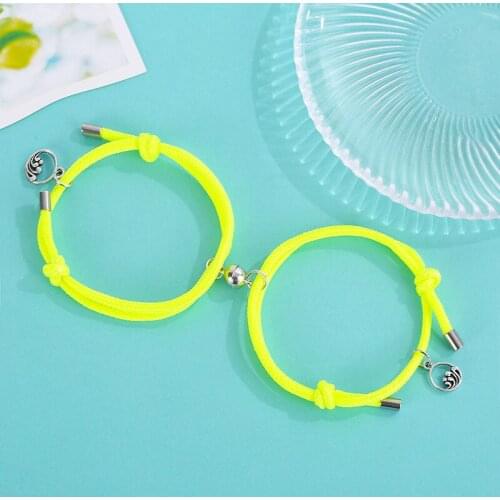 Fluorescent Luminous Shiny Sea Mountain Oath Forever Love Couple Bracelet Magnetic Bond Bracelet Set Valentine's Day Gift