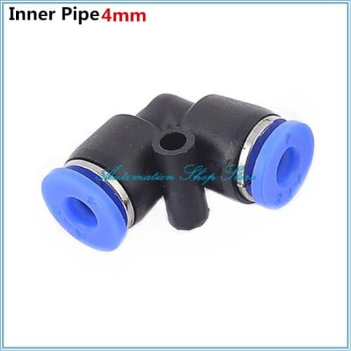 5pcs 4mm OD Tube L Shaped Pneumatic Push in Elbow Connector Fittings Plastic Quick Fitting PV4