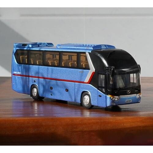 Diecast 1:38 Xiamen Jinlong Longwei Simulation Alloy Business Bus Model Collection Souvenir Ornaments Display Vehicle Toy