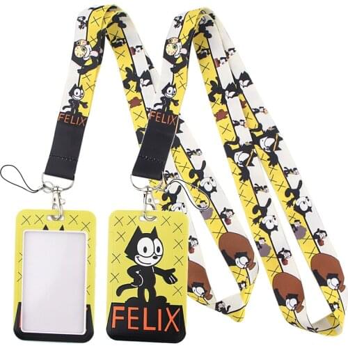 LT34 Anime Cat Lanyards for Key Neck Strap lanyard Card Cover ID Holder Gym Key Chain Key Holder DIY Hang Rope Key Rings Gifts
