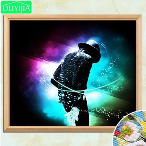 MJ Magnificent Figure Michael Jackson 5D DIY Diamond Painting Full Square Diamond Embroidery Handwork Rhinestone Mosaic Painting