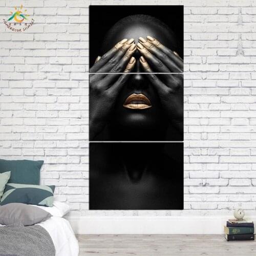 Fashion Black Art Modern Canvas Art Prints Poster Wall Painting Home Decoration Artwork Wall Art Pictures for Bedroom 3 PIECES