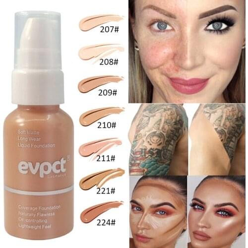 Multi-Use Liquid Foundation Makeup Full Coverage Moisturizing Foundation Oil-Free Matte Oil Control Concealer Foundation Makeup