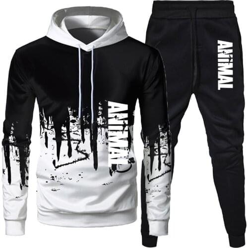 2021 fashion ANIMAL suit Mens Sportswear Hoodies + Pants autumn spring leisure Gradient long sleeve hooded Sportswear