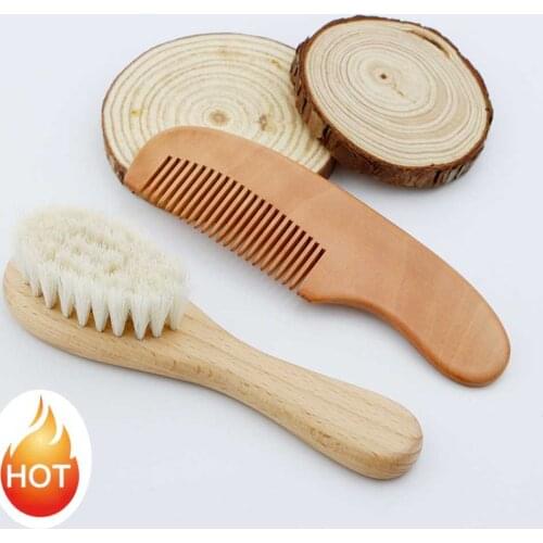 Newborn Soft Brush Wooden Comb Baby Shampoo Bath Brush Baby Bath Supplies Tools for Household Children Learning Ornament