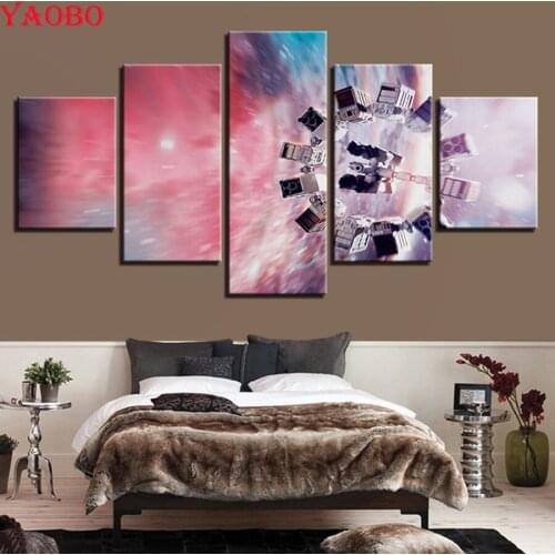 5pcs Full Square/Round Drill 5D DIY Diamond Painting Abstract Cosmic Planet Landscape 3D Mosaic Kits Embroidery Multi-pictures