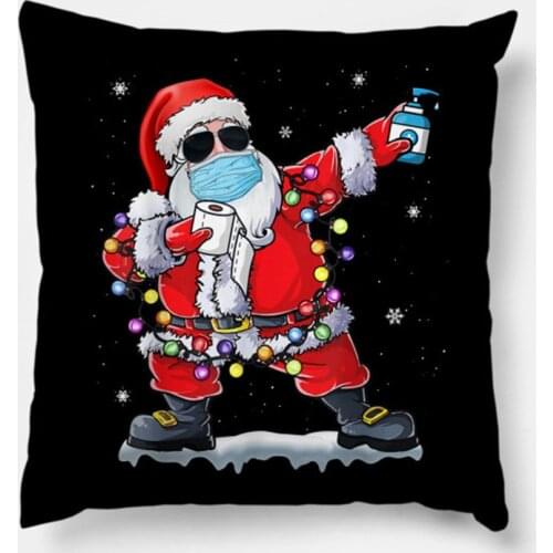 Dabbing Santa Christmas Mask Tree Lights Cartoon Christmas Pillowcase 2021 Decor for Home Merry Christmas Ornament Navidad Xmas