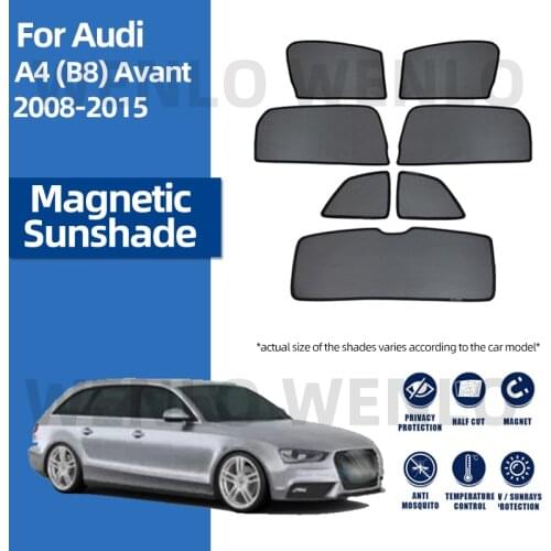 For Audi A4 B8 Avant 2008-2015 Car Sun Visor Front Side Window Screen Cover Protective Sunshade Magnetic Mesh Windshield Curtain