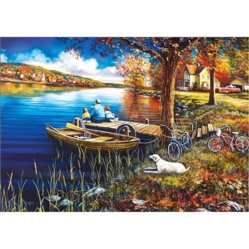 Embroidery Counted Cross Stitch Kits Needlework - Crafts 14 ct DMC DIY Arts Handmade Decor - A Day On The Dock
