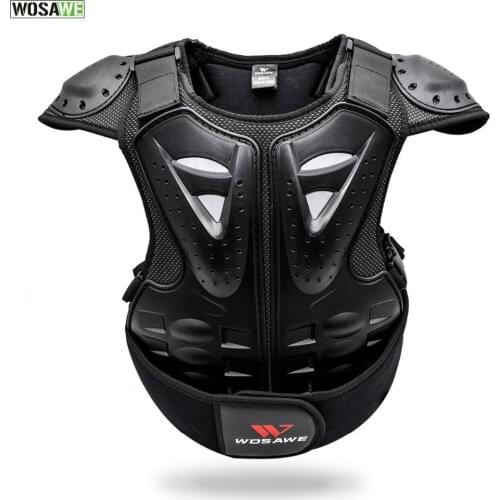 WOSAWE Kids MTB Bike Protect Jacket Children Cycling Body Guard Chest Protection Back Spine Support Bicycle Protector Jacket