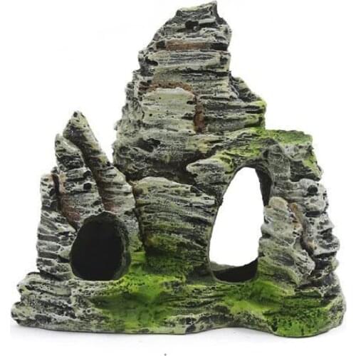 1Pc Aquarium Equipment Accessorie Glass Fish Tank Landscaping Decoration Resin Crafts Rockery Mountain View Rock Cave Stone Tree