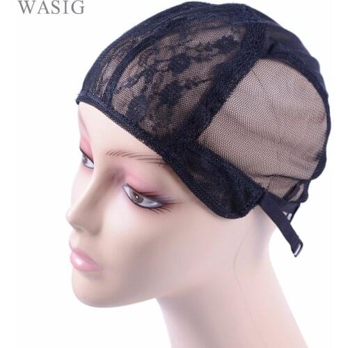 10 Pcs/Lot Double Lace Wig Caps For Making Wigs And Hair Weaving Stretch Adjustable Wig Cap Hot Black Dome Cap For Wig Hair Net