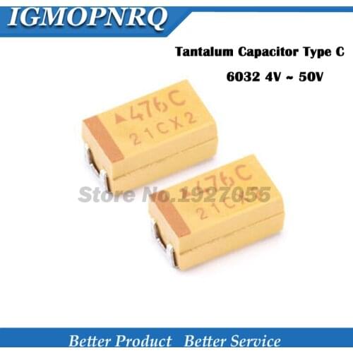 10pcs Type C 68UF 10UF 22UF 47UF 100UF 220UF 330UF Tantalum Capacitor 10V 4V 6.3V 16V 25V 35V 107 226 686 106 337 227 476