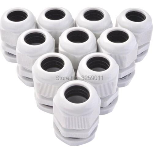 20PCS Cable Gland Nylon PA Waterproof Adjustable 3-50mm Cable Connectors Joints With Gaskets - M12.5 M14 M16 M18 M20 M22 M24 M30