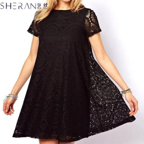 2018 Spring Summer Women Dress Female Short-sleeved Ladies Dress Kaleidoscope Lace Dress Vestidos Plus Size 4XL Womens Dresses