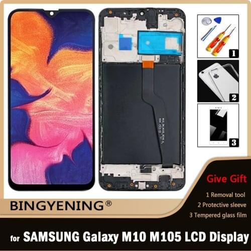3/5/10pcs For SAMSUNG Galaxy M10 2019 SM-M105 M105F M105G/DS LCD Display Screen Touch Digitizer Assembly With Frame Replace