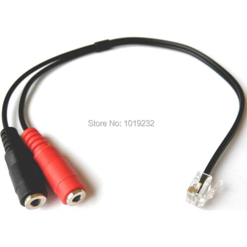 VoiceJoy RJ9 to dual 3.5mm Adapter PC Headset RJ11 adapter 3.5mm to RJ9 adapter for Avaya 4610 4620 RJ9 Headset Adapter