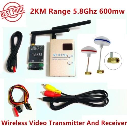 FPV 5.8G 5.8GHz 600mW Wireless AV Audio Video 48CH RC Transmitter TX TS832 & Receiver RX RC832H For Racing drone F450 QAV250