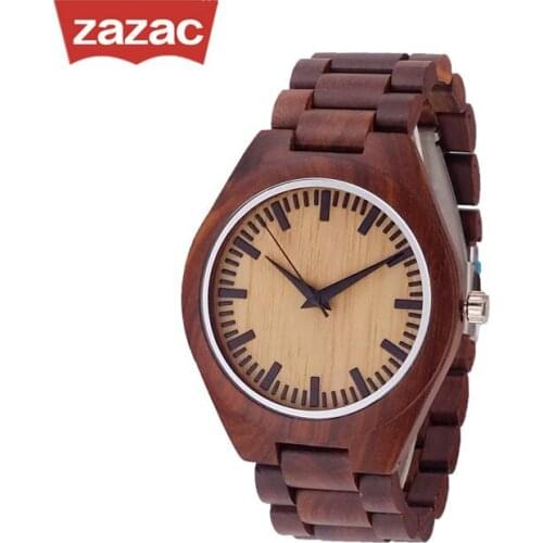 2018 Timepieces Red Wooden Band Men Wood Watches Luxury Handmade Quartz Watches Wood Wristwatches male gift relogio masculino