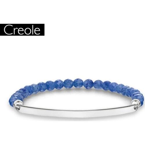 Europe Faceted Blue Onyx Bead Bracelet Soul Bead Bracelet, Stamp Soul 925 Sterling Silver Glam Jewelry For Women