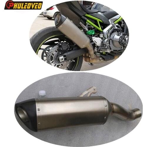 Titanium Alloy Z900 Marmitta Moto Mid Link Pipe Motorcycle Slip-on Exhaust Muffler Escape Z900 Motorbike Muffler Exhaust Baffle