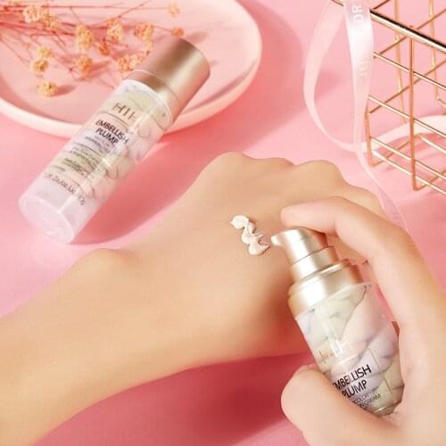 HIH Rainbow Tricolor Makeup Base Isolation One Step Correct Makeup Pre-milk Base Concealer Cream Invisible Pore Brighten Face