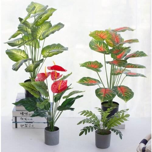 Artificial plastic plant green tree for garden wedding decoration Office Decoration Flower Arrangement Accessories Fake Plants