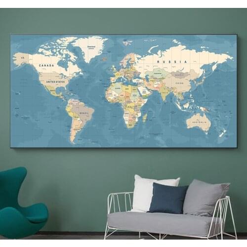 World Map Print Canvas Painting New Big Size Wall Painting Oil Painting On Canvas Posters and Prints Living Room Bedroom Decor