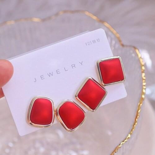 Korea Fashion Geometric Irregular Stud Earrings For Women Simulation Pearl Square Earrings Wedding Party Jewelry Accessories