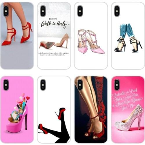 Red high heel shoes Cute Accessories Phone Cases Covers For Samsung Galaxy Note 8 9 10 20 S7 Edge S8 S9 S10E S20 Lite Plus Ultra
