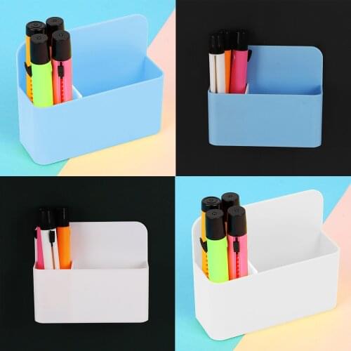 Magnetic Pencil Holder Dry Erase Marker Eraser Storage Organizer with 2 Compartments for Whiteboard Metal Cabinets