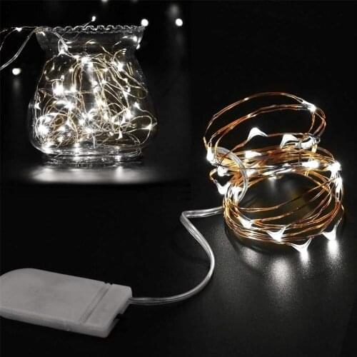 50pcs/lot 5M Mini Battery Powered Copper Wire Starry Fairy Lights Holiday Lights for Indoor Bedroom Christmas Parties Wedding