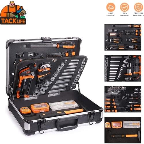 TACKLIFE HHK4B HHK5B 136pcs/177pcs Tool Set Hand Tools for Daily Use Househould Tool Kits for Maintenance Work Repair