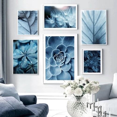 Nordic Wall Art Plant Prints Purple Plants Dandelion Leaf Canvas Poster Modern Art Living Room Home Decoration Pictures