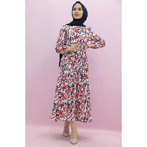 New Season Muslimah Dress Women Colorful Floral Hijab Dress Abaya Kaftan Hijab Long Dubai African Dresses For Women