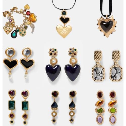 Wholesale JUJIA Boho Gold Metal Drop Dangle Earrings Women Geometric Statement Earrings Party za Jewelry Female Bijoux