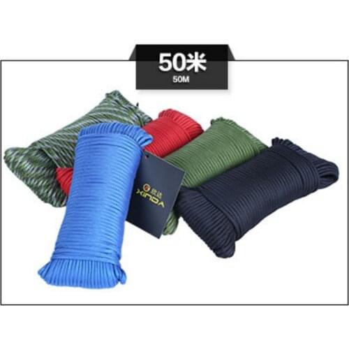 50m 9 cores Safety Paracord Military regulations parachute rope Climbing emergency rope for Camping & Hiking