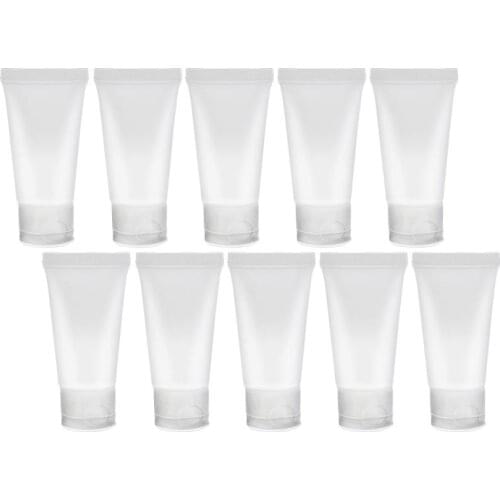 10 PCS 5ml Plastic Sample Bottle Small Bottle Test Tube Mini Bottles Storage Containers White Portable Hose Empty Split Bottle