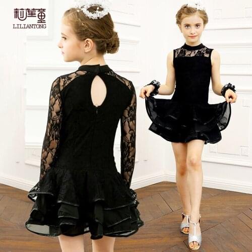 Girls Latin Dance Dress Children Ballroom Dance Dresses Kids Salsa Rumba Cha Cha Samba Tango Dress Latin Dance Costume B-5672