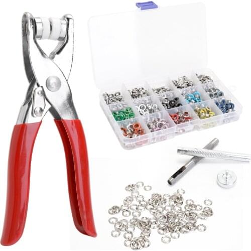 Plier Eyelets Tool 10 Colors 9.5mm Prong Snap Buttons Fasteners Press Studs Poppers Buckle Set for Children and Adult Clothes