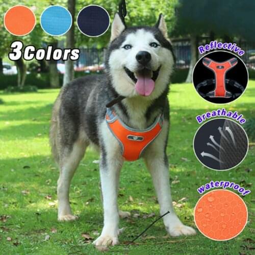 Adjustable Dog Harness Vest Reflective Breathable Mesh Harnesses For Medium Large Dog Breast-band Husky Alaskan Pet Accessories