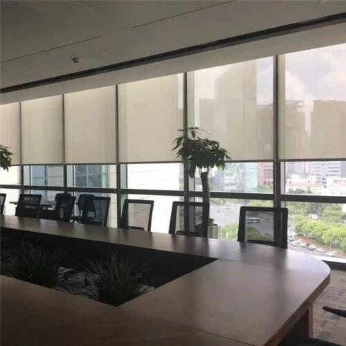 Luxurious Roller Blinds Fireproof UV Blocking Sun Shading Fabric 60% Blackout Windows Curtain for Office Kitchen Outdoor