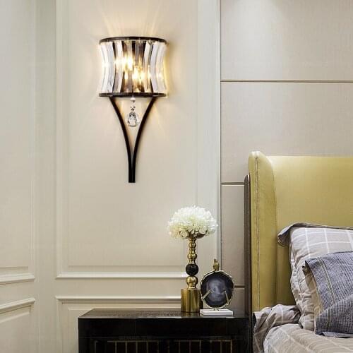 Modern decoration bedroom bedside wall lamps simple aisle corridor staircase sconce living room background wall crystal lamp