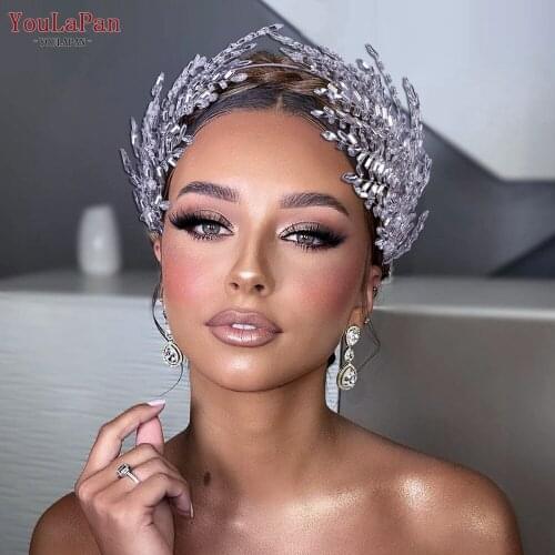 TOPQUEEN HP383 Gorgeous Bridal Crown and Tiara Hair Accessories Bridal Headband Crystal Rhinestone Diadema Baroque Headwear